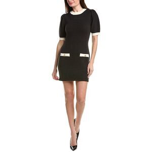 English Factory Womens  Contrast Rib Detailed Mini Dress, Black